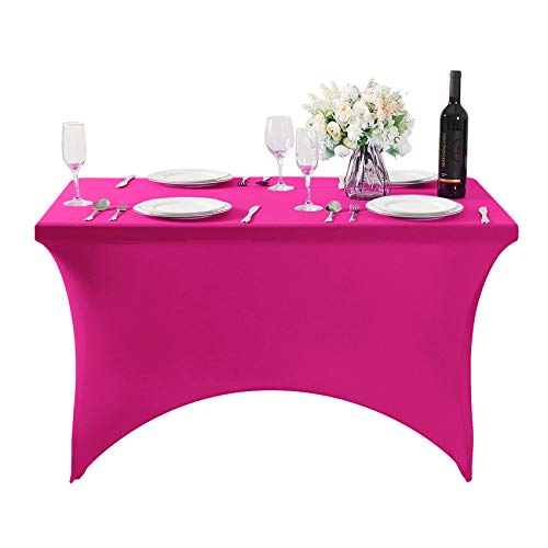 2Pack Spandex Table Cover for 4FT or 6ft or 9ft Table Universal Fitted Stretch Tablecloth for Party (2 Count)