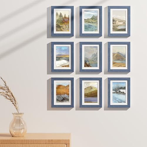 5x7 Picture Frames Set of 9 for Wall or Tabletop Display (9 Count)