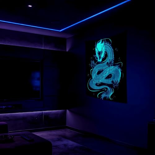 Blacklight Dragon Tapestry Wall Hanging 59.1"x51.2"