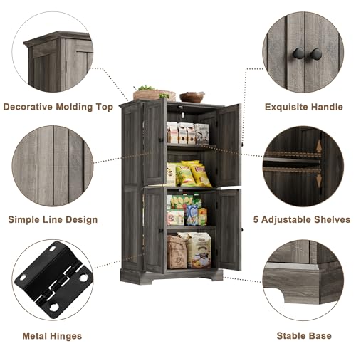 Bathroom Floor Cabinet with Adjustable Shelves