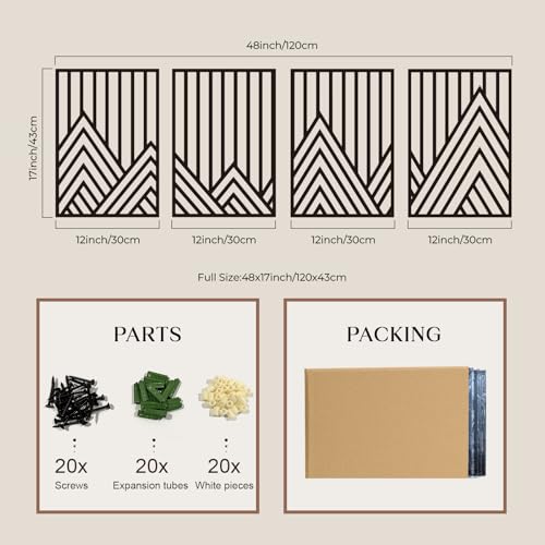 4 Pack Black Abstract Metal Wall Art (4 Count)