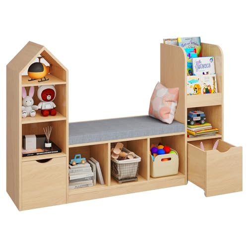 Toy Storage Organizer for Kids Bookshelf with Reading Nook