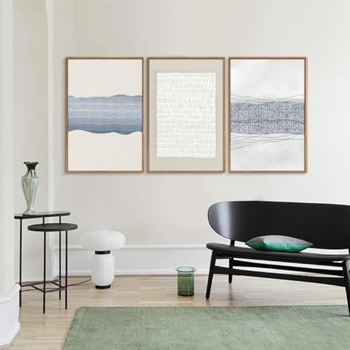 Large Abstract Framed Canvas Wall Art Set of 3 (3 Count)