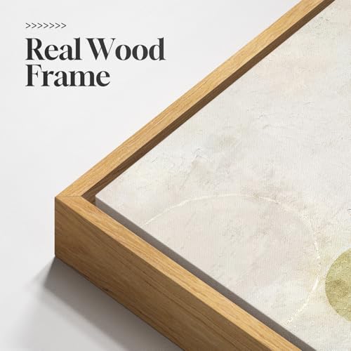 Extra Large Framed Green Gold Abstract Wall Art for Living Room