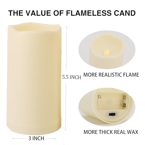 Outdoor Plastic flameless Candles with Remote Control and Timer (12 Count)