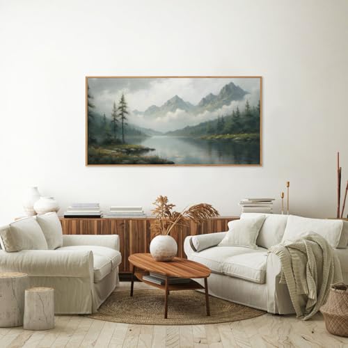Large Green Forest Framed Canvas Wall Art