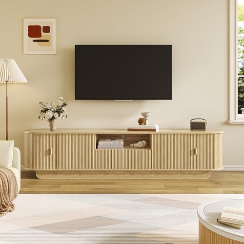 Fluted TV Stand and Coffee Table Set of 2 (2 Count)