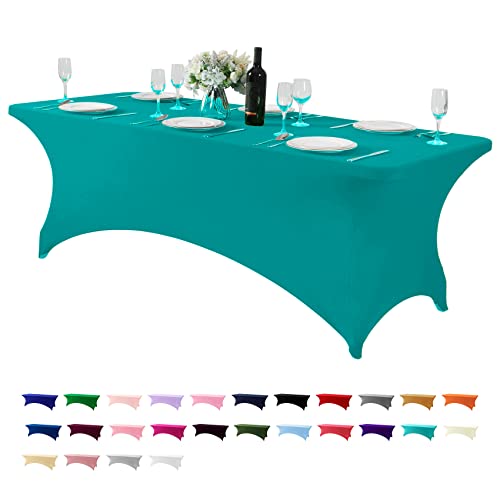 Spandex Table Cover for 8FT or 4ft or 6ft Table Universal Fitted Stretch Tablecloth for Party
