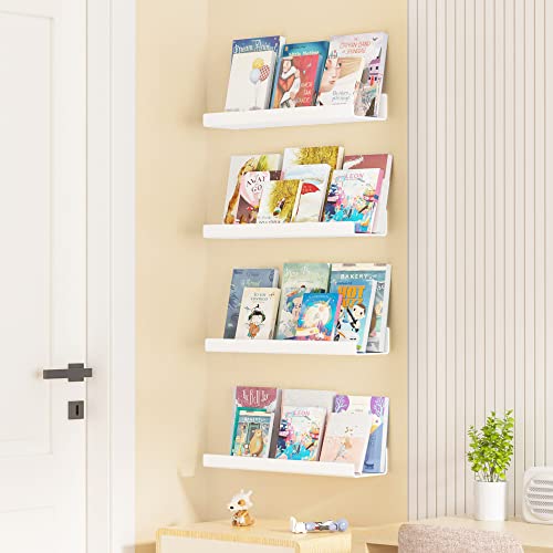 4 Pcs 15" Acrylic Shelves for Wall Organize and Display (4 Count)
