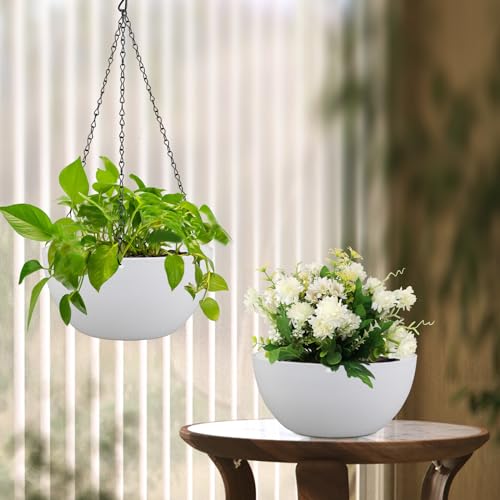 8 inch Small Hanging Planters for Indoor Outdoor Plants (2 Count)