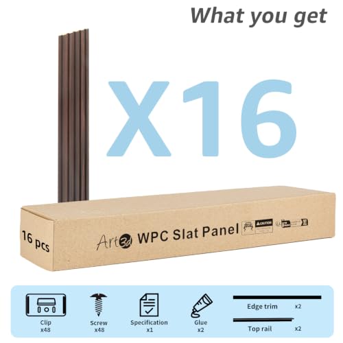 48 x 6 in WPC Wood Slat Wall Panels