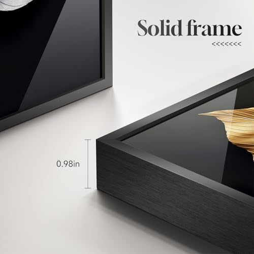 Framed Modern Gold and Silver Elegant Luxury Wall Art Decor