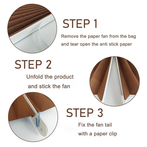 Brown Party Decorations Brown Hanging Paper Fan Set DIY 8 inch