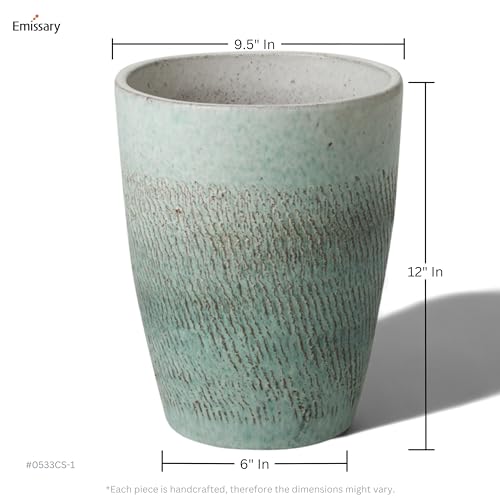 Emissary Bullet 9.5 in. Coastal Splash Ceramic Round Planter