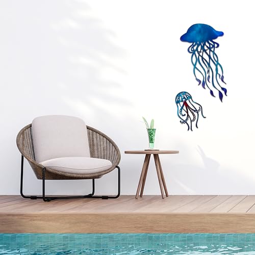Metal Jellyfish Wall Decor (2 Count)