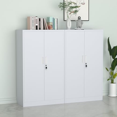 Metal Storage Cabinet with Locking Doors and Adjustable Shelves