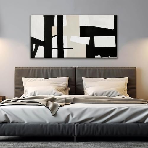 Abstract Black And White Wall Art Painting Canvas Art Wall Decor 20" x 40"