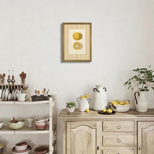 Yellow Lemon Canvas Wall Art Framed