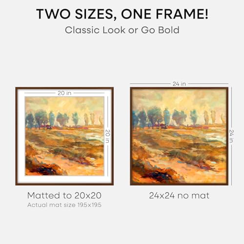 24x24 Brown Oak Picture Frame