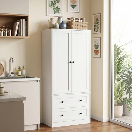 64.2" Tall White Kitchen Pantry