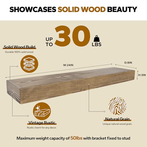Floating Shelves 3 inch Thick for Wall Set of 2 (2 Count)