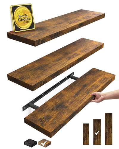 Rustic Brown Floating Shelves 22.5in