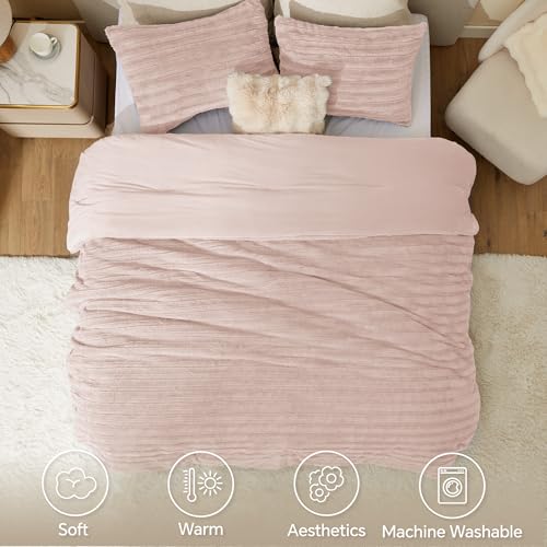 Faux Fur Queen Comforter Set
