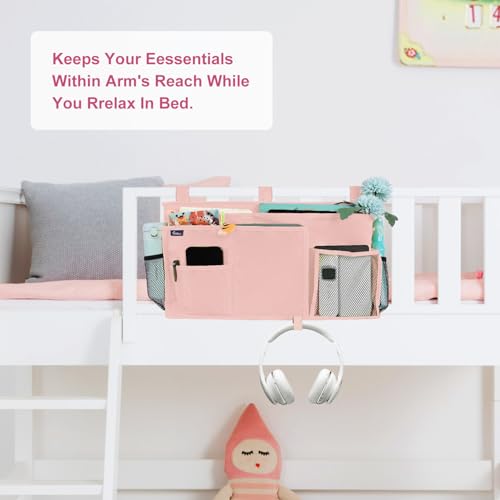 Bedside Caddy Hanging Bed Organizer Storage Bag Pocket for Bunk and Hospital Beds