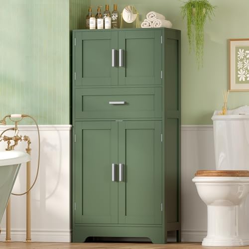 Bathroom Floor Storage Cabinet with Adjustable Shelf