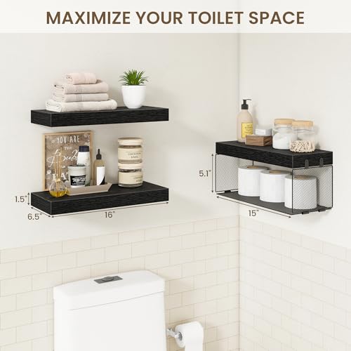 Bathroom Floating Shelves for Wall (3 Count)