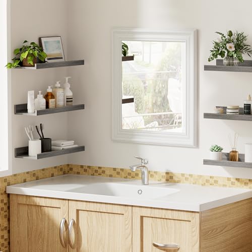 Floating Shelves for Wall Decor and Storage (6 Count)
