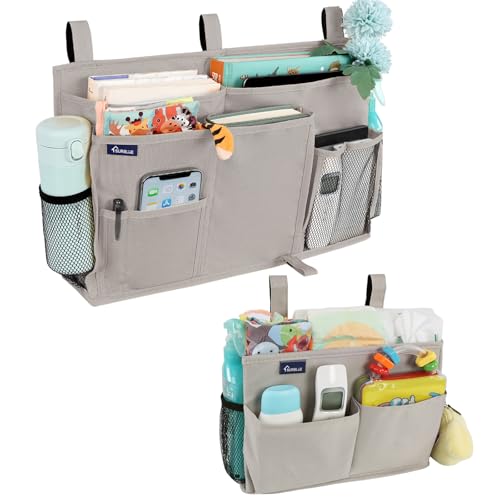 Bedside Caddy Bunk Bed Storage Organizer Hanging Pockets for College Dorm Rooms (2 Count)