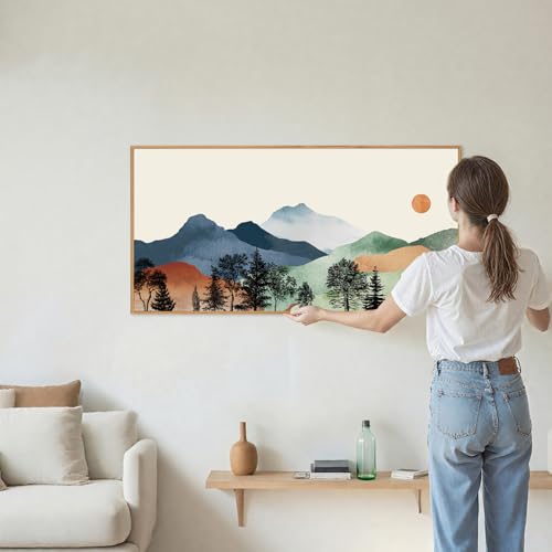 Boho Mountain Framed Canvas Wall Art