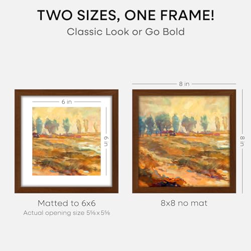 8x8 Brown Oak Picture Frame