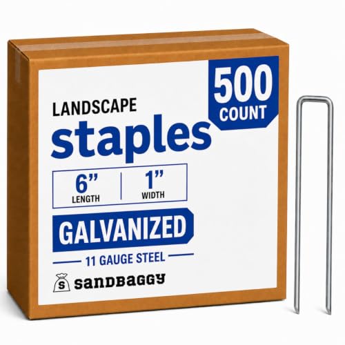 500-Count 6-Inch Galvanized Landscape Staples - SOD Garden Stakes ~ Trusted by Farmers & Contractors Across the USA (500 Count)