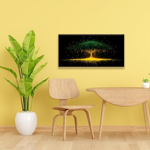 Canvas Art Wall Decor Print Modern Abstract Tree Wall Art For Bedroom Modern Tree Black And Gold Wall Art Home Wall Decorations Landscape Paintings Pictures Artwork Aesthetic 20 X 40 In