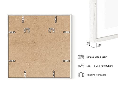Solid Oak Wood 16”x16” Picture Frames Matted to 12”x12” Set of 4 (4 Count)