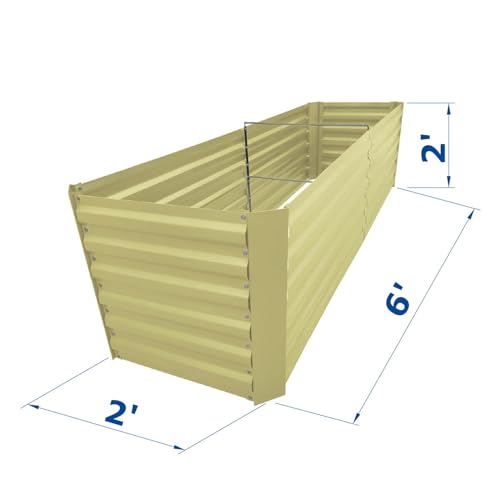 6x2x2FT Beige Metal Raised Garden Bed Kit