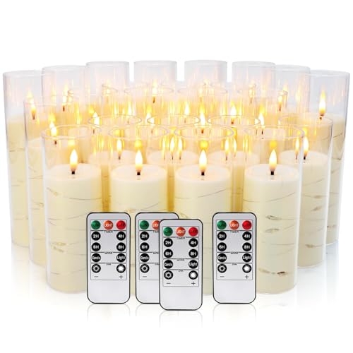 24 Pack Acrylic Flameless Candles (24 Count)