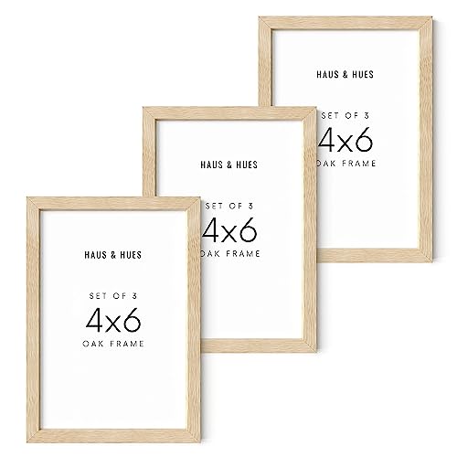 Beige Oak Wood 4x6 Picture Frame (3 Count)