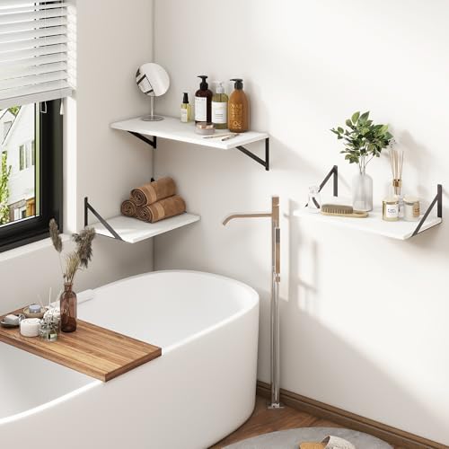 White Floating Shelves 18 Inch Long (2 Count)