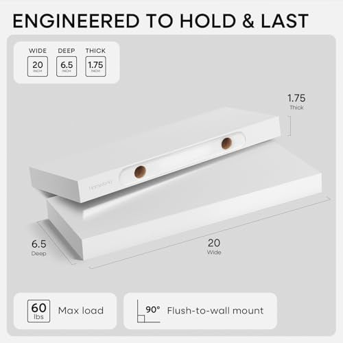 20 Inch Floating Shelves (2 Count)