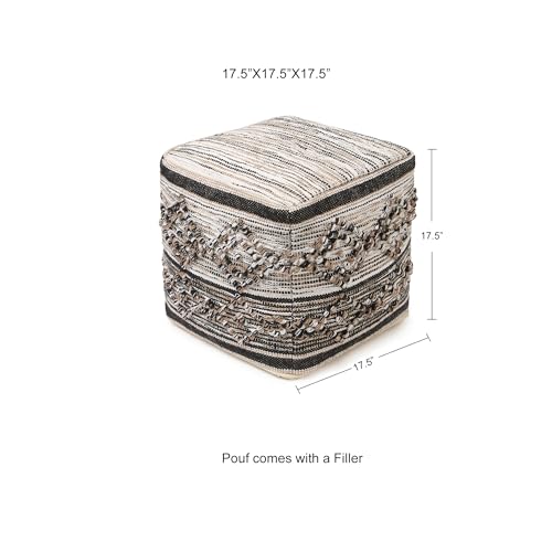 Pouf with Filler Cube Bean Bag Pouffe