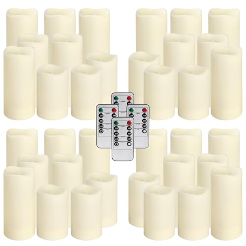 36 Pack Flickering Flameless Candles with Remote Control (36 Count)