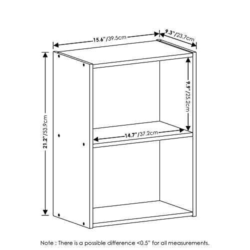 LUDER 2 Tier Book Shelf