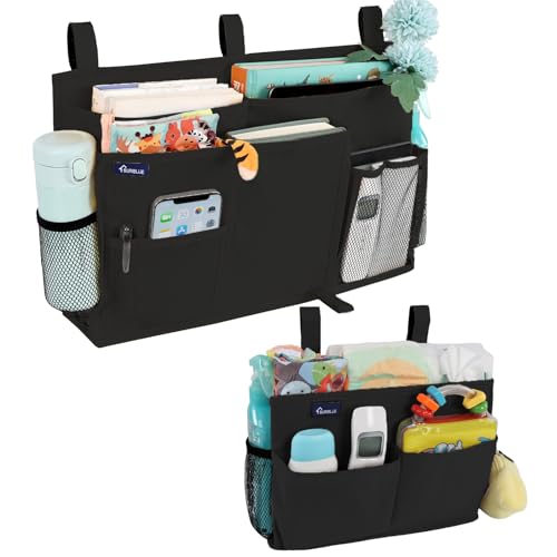 Bedside Caddy Bunk Bed Storage Organizer Hanging Pockets for College Dorm Rooms (2 Count)