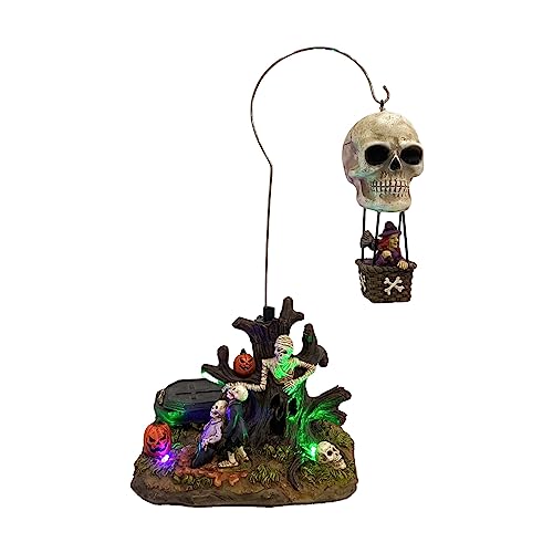 Animated Skull Balloon Ride Halloween Figurine