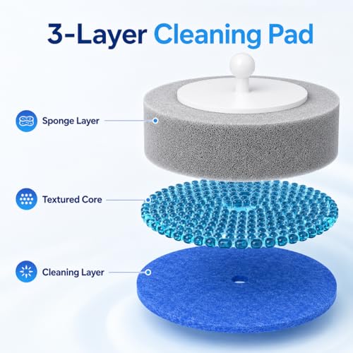 Disposable Toilet Brush with 48 Refills and Replaceable Scrubber Heads