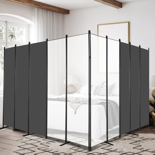 8 Panel Room Dividers 6ft Tall Freestanding Privacy Screen 198'' W