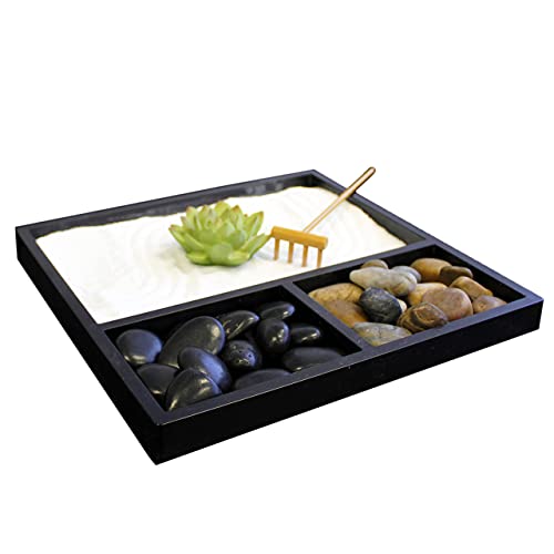 Mini Zen Garden Kit for Desk with Rake